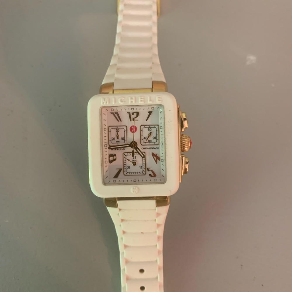 Michele sporty white watch